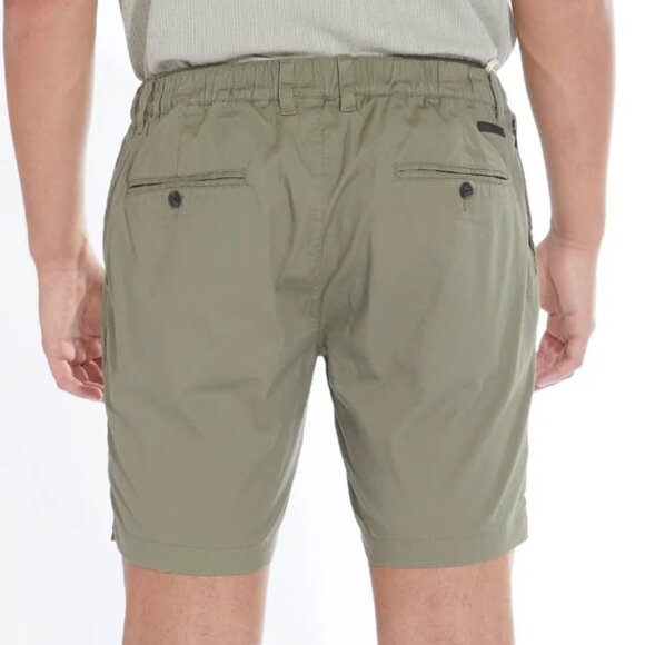 Civil Society Light Olive Stretch Jacquard Microstripe Tailored 7" Shorts With H - Picture 2 of 2